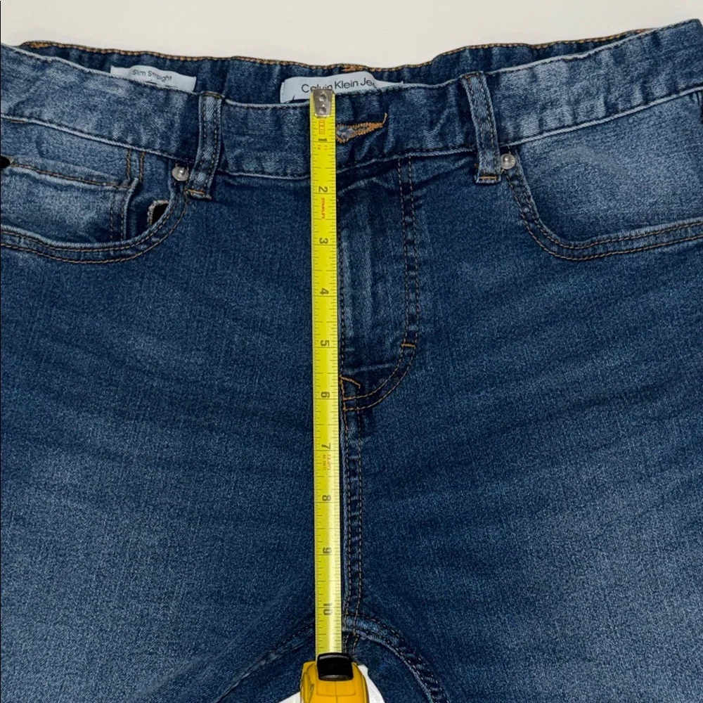 Calvin Klein Slim Straight Jeans Womens 18 Blue Denim